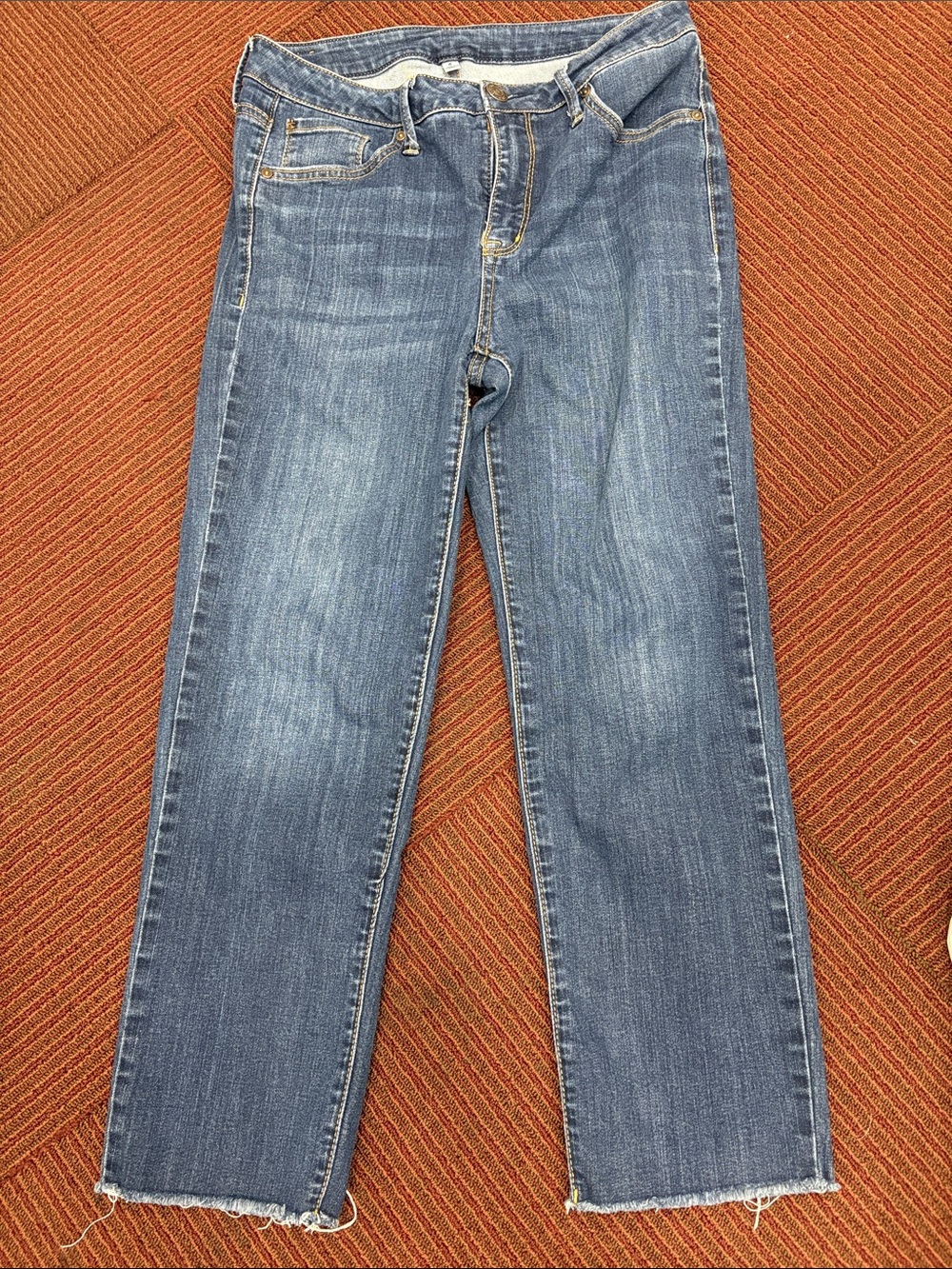 Seven7 Women's Blue Straight-Leg Jeans